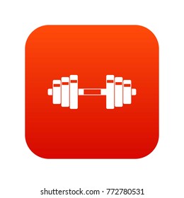 Barbell icon digital red for any design isolated on white vector illustration