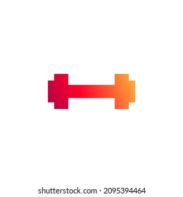 Barbell-Symbol. Dumbell-Symbol. Vektorgrafik für Grafikdesign, Web, UI, App.