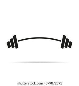 barbell icon flat design on white  background
