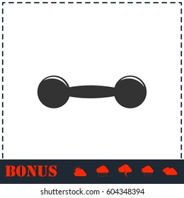 Barbell icon flat. Simple vector symbol and bonus icon