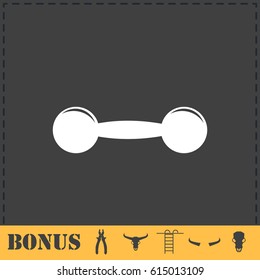 Barbell icon flat. Simple vector symbol and bonus icon