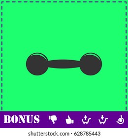 Barbell icon flat. Simple vector symbol and bonus icon