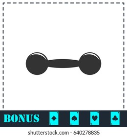 Barbell icon flat. Simple vector symbol and bonus icon