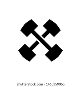 barbell icon flat style design