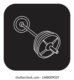 Barbell Icon Flat White Pictogram On Stock Vector