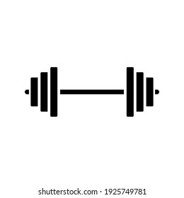 barbell icon of glyph style design vector template