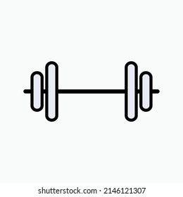 Barbell Icon. Gym Element, Bodybuilder Symbol - Vector.