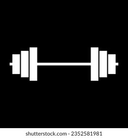 Barbell icon. Heavy barbell with weight plates for power exercises. Vector Illustration