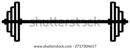 Barbell icon isolated on white background. Gym logo design element. Black barbell for gym, fitness and athletic center.