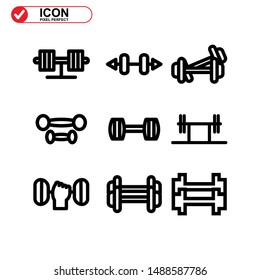barbell icon isolated sign symbol vector illustration - Collection of high quality black style vector icons
