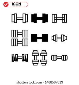 barbell icon isolated sign symbol vector illustration - Collection of high quality black style vector icons

