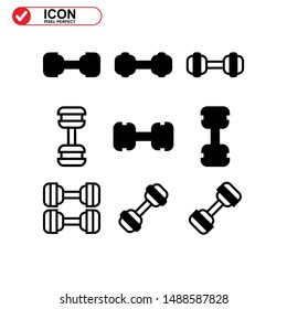 barbell icon isolated sign symbol vector illustration - Collection of high quality black style vector icons
