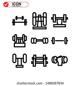 barbell icon isolated sign symbol vector illustration - Collection of high quality black style vector icons
