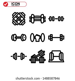 barbell icon isolated sign symbol vector illustration - Collection of high quality black style vector icons
