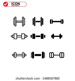 barbell icon isolated sign symbol vector illustration - Collection of high quality black style vector icons
