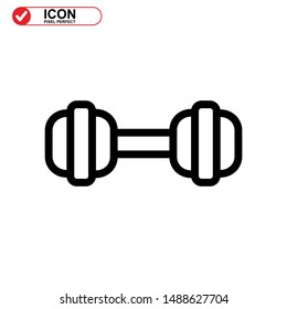 barbell icon isolated sign symbol vector illustration - high quality black style vector icons
