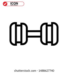 barbell icon isolated sign symbol vector illustration - high quality black style vector icons
