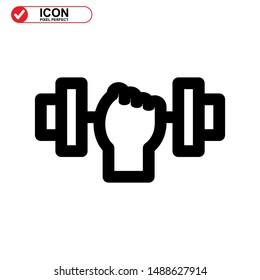 barbell icon isolated sign symbol vector illustration - high quality black style vector icons
