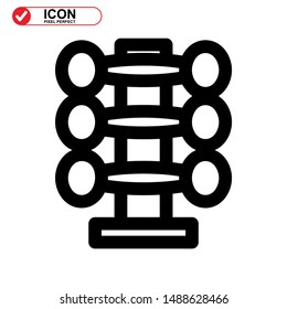 barbell icon isolated sign symbol vector illustration - high quality black style vector icons
