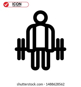barbell icon isolated sign symbol vector illustration - high quality black style vector icons
