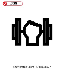 barbell icon isolated sign symbol vector illustration - high quality black style vector icons

