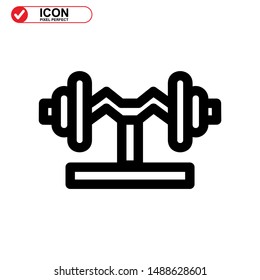 barbell icon isolated sign symbol vector illustration - high quality black style vector icons
