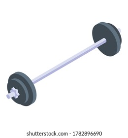 Barbell icon. Isometric of barbell vector icon for web design isolated on white background