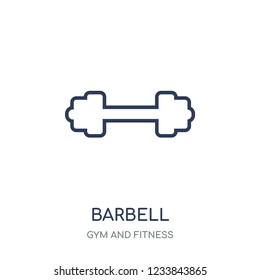 Barbell icon. Barbell linear symbol design from Gym and Fitness collection. Simple outline element vector illustration on white background