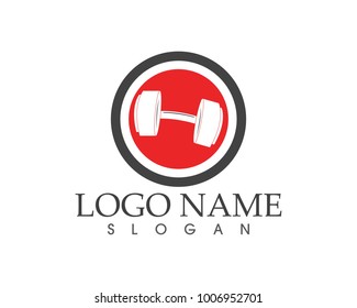 Barbell icon logo design 