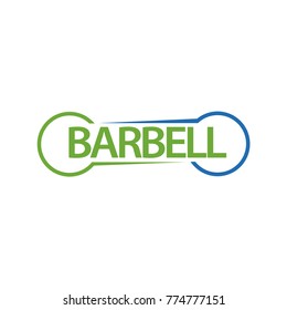 Barbell Icon, Logo And Text Barbell
