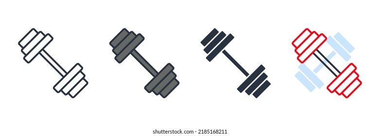 barbell icon logo vector illustration. dumbbell, Gym equipment symbol template for graphic and web design collection