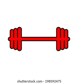 Barbell icon on white background.