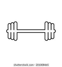 Barbell icon on white background.