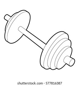 Barbell icon. Outline illustration of barbell vector icon for web