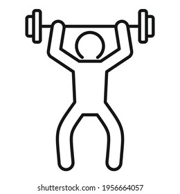 Barbell up icon. Outline Barbell up vector icon for web design isolated on white background