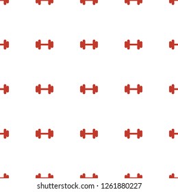 barbell icon pattern seamless white background. Editable filled barbell icon. barbell icon pattern for web and mobile.