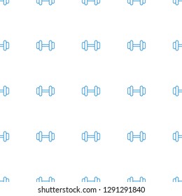 barbell icon pattern seamless white background. Editable outline barbell icon. barbell icon pattern for web and mobile.