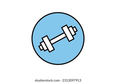 Barbell icon. icon related to fitness, sports equipment. Two tone icon style design. Simple vector design editable