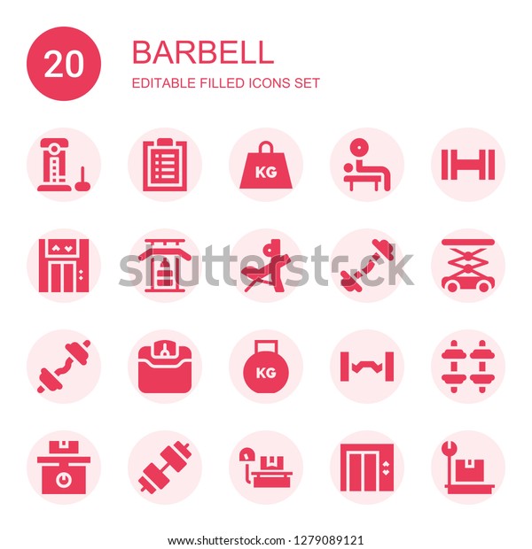 Barbell Icon Set Collection 20 Filled Stock Vector Royalty Free