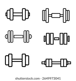Barbell icon set. Illustration on white background for graphic and web design.