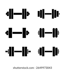 Barbell icon set. Illustration on white background for graphic and web design.