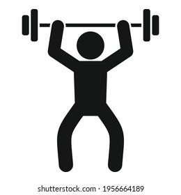 Barbell dir die Ikone. Einfache Illustration von Barbell-up, Vektorsymbol für Webdesign einzeln auf weißem Hintergrund