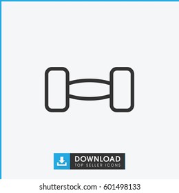 barbell icon. simple outline barbell vector icon. on white background.