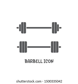 Barbell icon simple silhouette flat style vector illustration on white background.