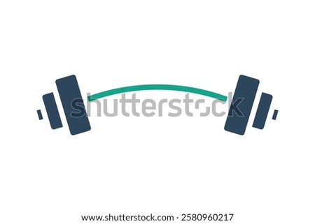 Barbell icon. solid icon style. icon related to gym and fitness. gym elements vector illustration