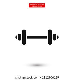 Barbell icon, stock vector illustration flat design style