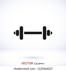 Barbell icon, stock vector illustration flat design style
