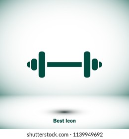 Barbell icon, stock vector illustration flat design style