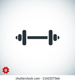 Barbell icon, stock vector illustration flat design style