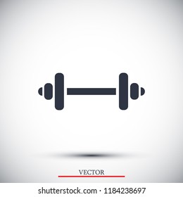 Barbell icon, stock vector illustration flat design style